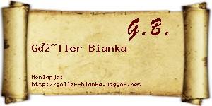 Göller Bianka névjegykártya