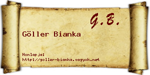 Göller Bianka névjegykártya